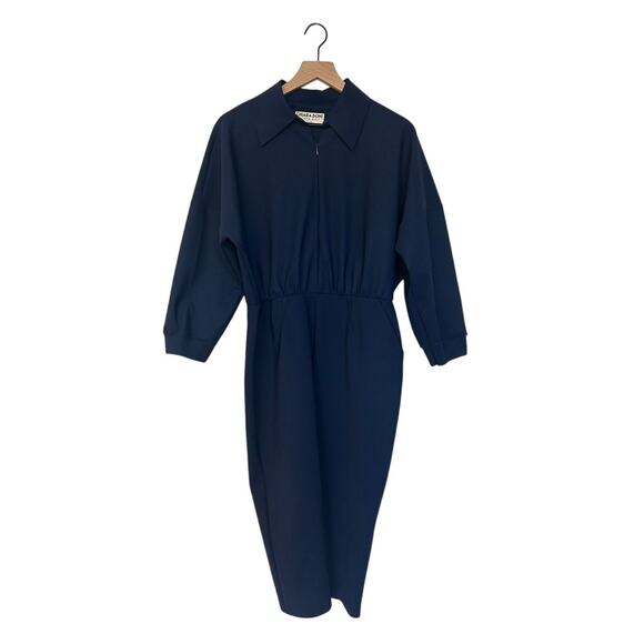 CHIARA BONI Women's Emeraldiah Front-zip Cocktail Midi-dress In Blue Notte - Picture 2 of 6